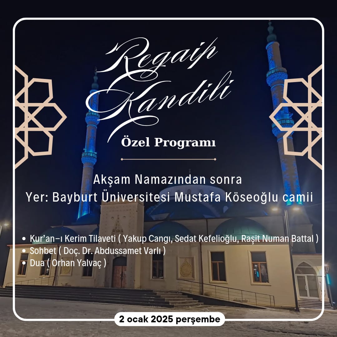 Regaip Kandili Özel Program