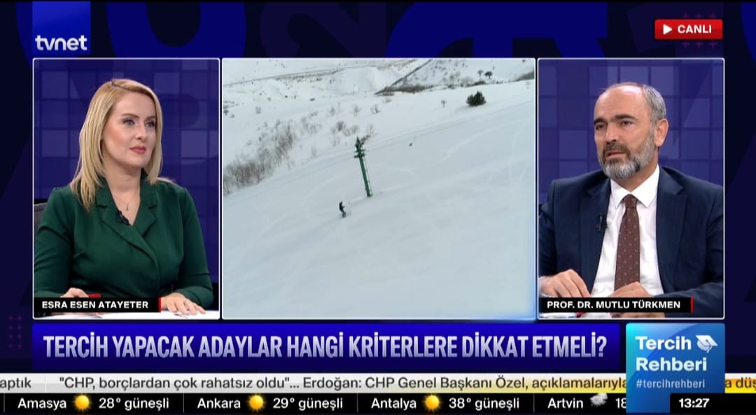 Rektörümüz Türkmen, TVNET’teki Tercih Rehberi Programına Konuk Oldu